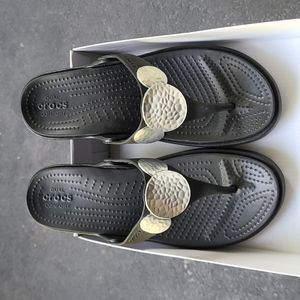 Crocs Sandals with silver adornment - size 8